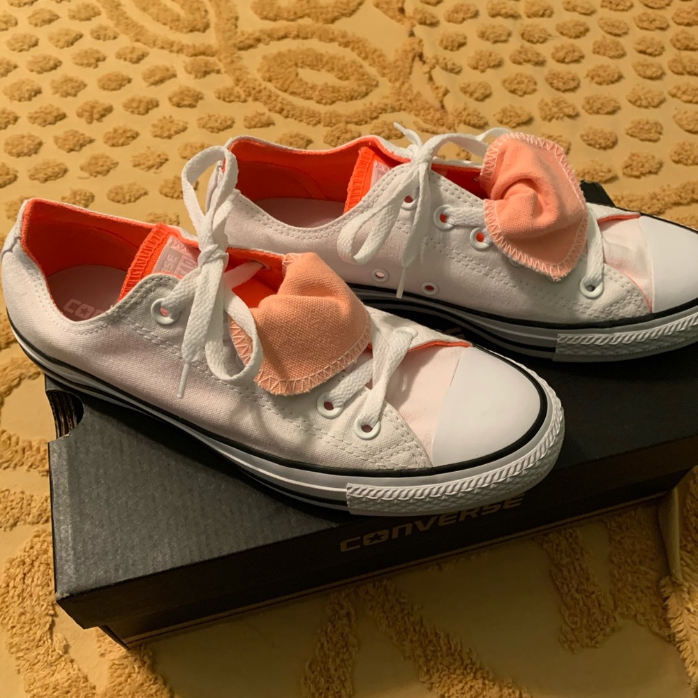 Double Tongue White/Orange/Sunset Chuck Taylor